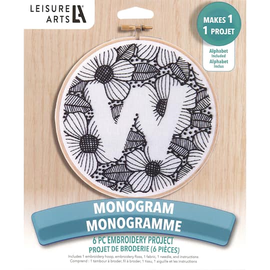 Leisure Arts&#xAE; 6&#x22; Monogram Embroidery Kit